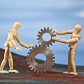 Team Zahnrad Zusammenarbeit Getriebe